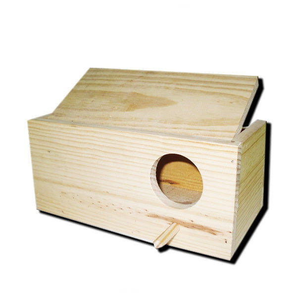 Nido de Madera para Periquitos – Natural, Artesanal, con Abertura Superior y Palo Posadero – 20x10x10 cm – Ideal para la Cría
