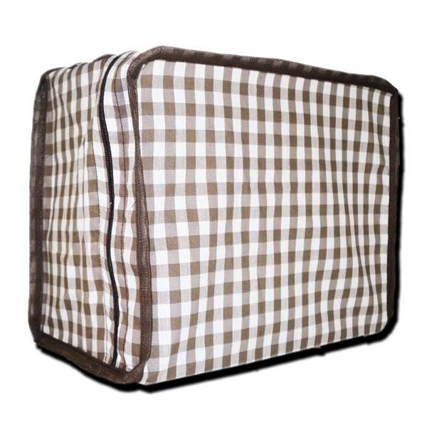 Funda de Cuadros (Vichy) para Jaula C2 – Cremallera Doble, Reborde Cosido, Diseño Tradicional