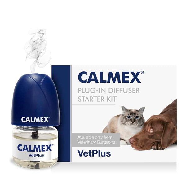 VetPlus Calmex Kit de Inicio Difusor, feromonas naturales para reducir estrés y ansiedad en perros y gatos (30 días)