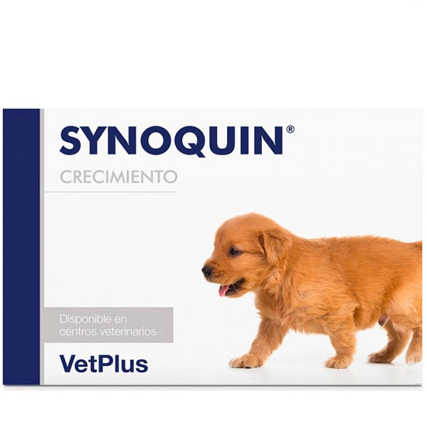 VetPlus Synoquin Growth 60 comprimidos – Suplemento articular para cachorros y perros jóvenes