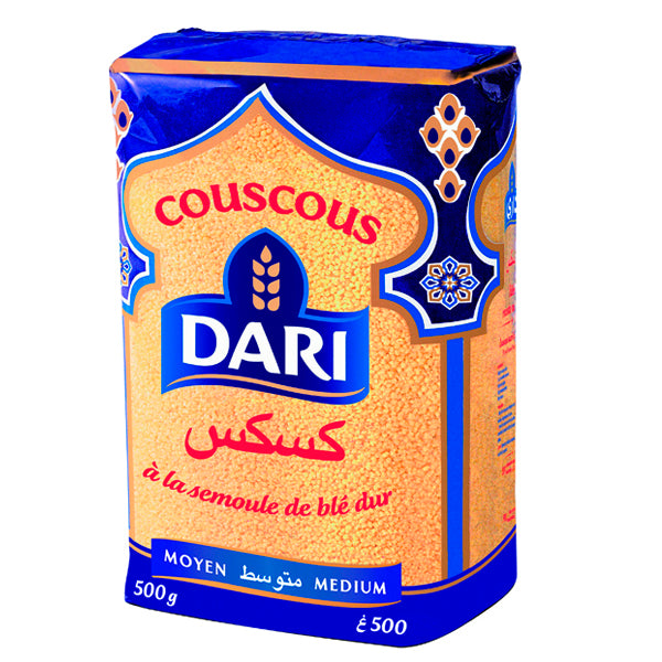 Dari CousCous Premium Grano Mediano 500g | Auténtico Sabor Marroquí | Fácil y Rápido de Preparar