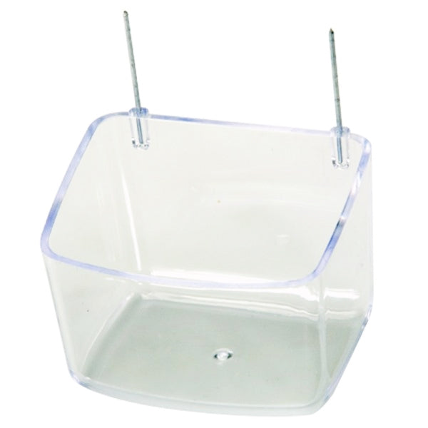 Comedero para Papagayo con Ganchos de Alambre – Plástico Resistente 9x7x6,5 cm Art 15