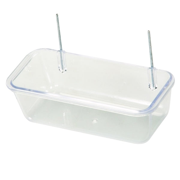 Comedero Mediano para Jaula con Ganchos Metálicos – Plástico Transparente 10 cm Art 45