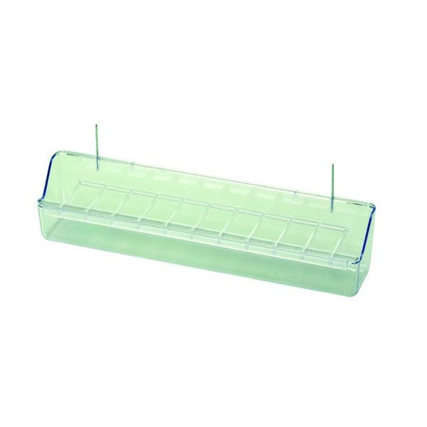 Comedero Reggio Largo con Ganchos Metálicos – 30 cm – Para Jaulas y Voladeras Art 52