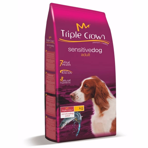 Triple Crown Sensitive, pienso premium con salmón y arroz para perros adultos con digestiones delicadas (3 y 14 kg)