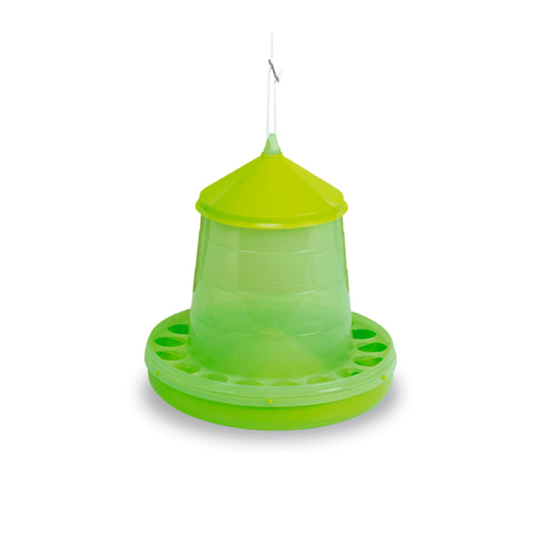 Tolva Plástica Gaun para Gallinas y Aves de Corral – Alimentador Antidesperdicio con Tapa y Protección UV