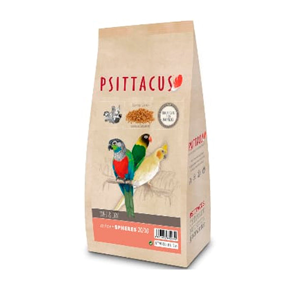 Psittacus Wet & Dry Microesferas 20/10 – Pienso Completo para Agapornis, Forpus, Pyrrhuras y Pequeños Psitácidos – 800 g