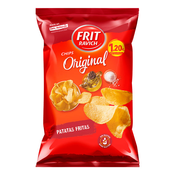 Frit Ravich Chips – Patatas Fritas Clásicas y Sabores Variados – Snack Crujiente en Formatos de 30g, 110g, 200g y 450g