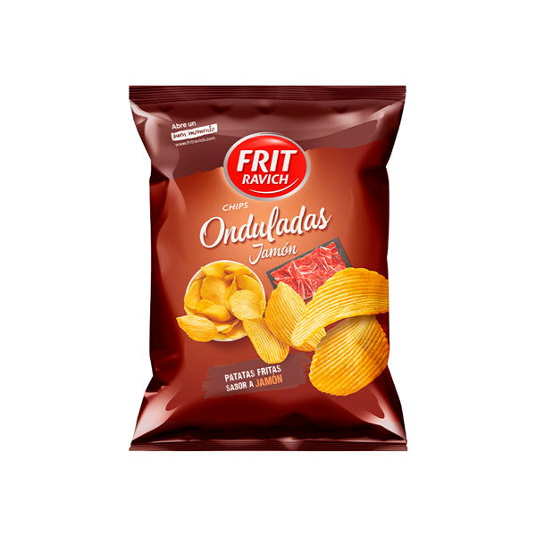 Frit Ravich Patatas Fritas Onduladas Sabor Jamón – Crujientes y Sabrosas