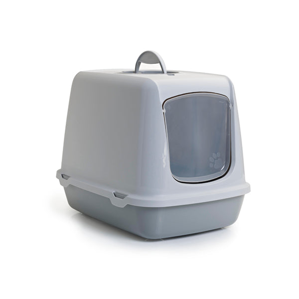 Bubimex Caja de Arena para Gatos con Techo, Puerta Abatible y Filtro – 40x40x56 cm – Higiénica y Cerrada