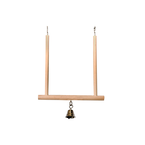 Bubimex Columpio de Madera con Campana para Pájaros 12x13 cm