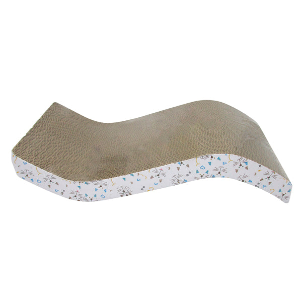 Rascador Ondulado Decorativo para Gatos Bubimex – Cartón Ergonómico con Dibujos – 45x23cm