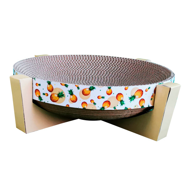 Bubimex Rascador para Gatos de Cartón Circular con Catnip – 36x36x54cm – Zona de Rascado y Descanso Resistente