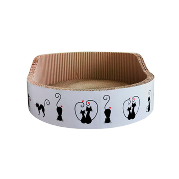 Bubimex Rascador para Gatos de Cartón en Forma de Cuna con Catnip – 54x41x41cm – Ideal para Rascar, Descansar y Cuidar las Garras