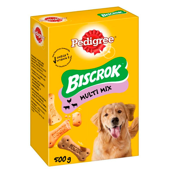 Pedigree Biscrok Galletas para Perros – Crujientes y Nutritivas con Vitaminas y Calcio – 500g