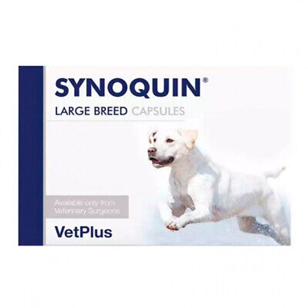 VetPlus Synoquin EFA Razas Grandes – Suplemento Articular para Perros Grandes con Glucosamina, Condroitina y Omega-3 – 120 Cápsulas o Comprimidos