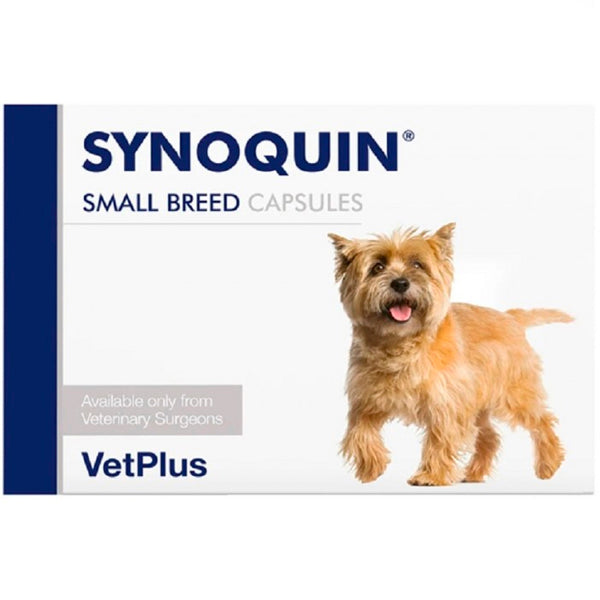 VetPlus Synoquin EFA Razas Pequeñas, suplemento articular para perros pequeños con glucosamina, condroitina y omega-3 (90 comp/caps)