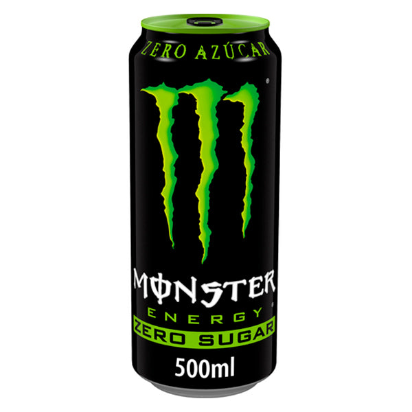 Monster Energy Zero Lata 500ml – Bebida Energética Sin Azúcar con Cafeína, Taurina y Vitaminas