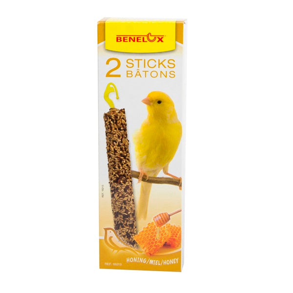 Benelux Sticks con Miel para Canarios – 2 Unidades | Barritas de Semillas Enriquecidas con Vitaminas y Minerales