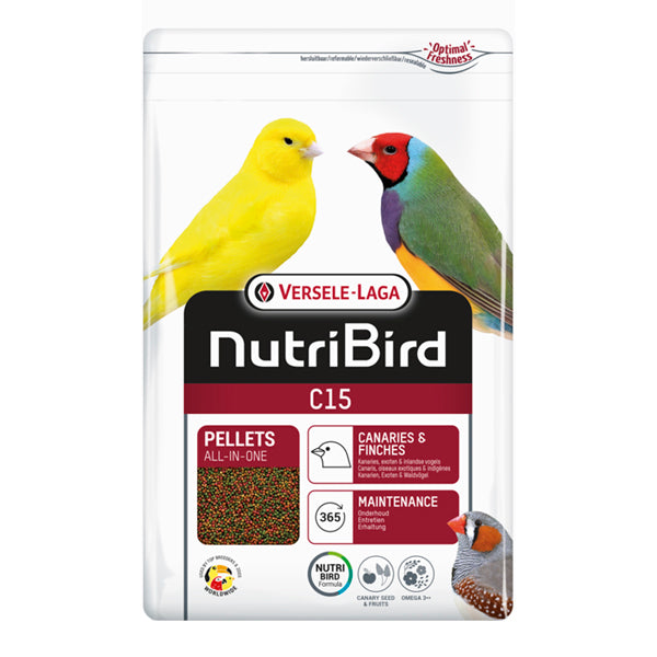 Versele-Laga NutriBird C15 – Pienso Completo para Canarios y Fringílidos (1 y 3 kg)