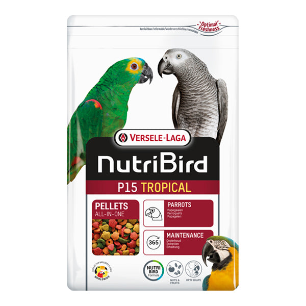 Versele-Laga NutriBird P15 Tropical – Pienso Completo para Loros con Frutas y Cacahuetes (1, 3 y 10 kg)