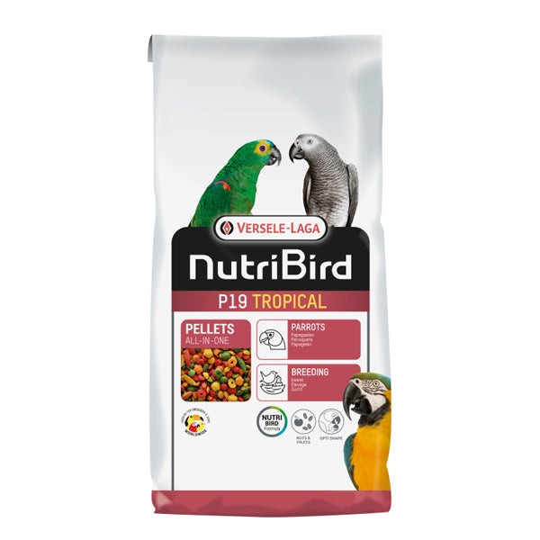 Versele-Laga NutriBird P19 Tropical 10 kg – Pienso de Cría para Loros y Papagayos