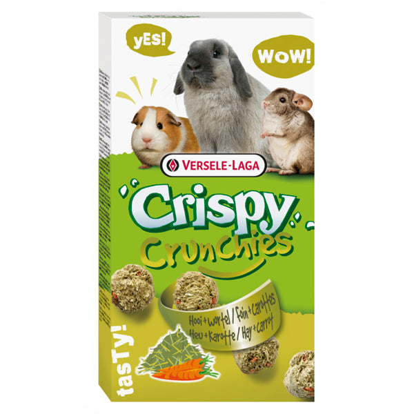 Versele-Laga Crispy Crunchies Hay + Zanahoria – Snack Crujiente para Conejos y Roedores