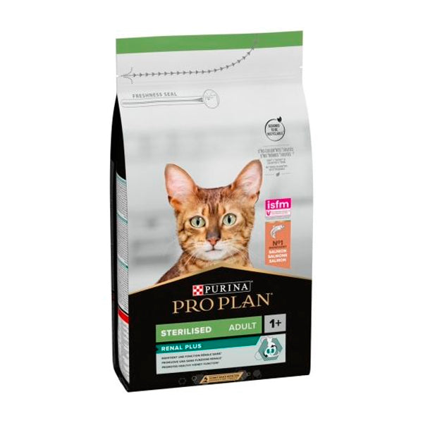 Purina PRO PLAN Gato Esterilizado Adulto 1+ con Salmón – Pienso RENAL PLUS para Salud Urinaria y Control de Peso – 1,5 kg, 3 kg y 10 kg