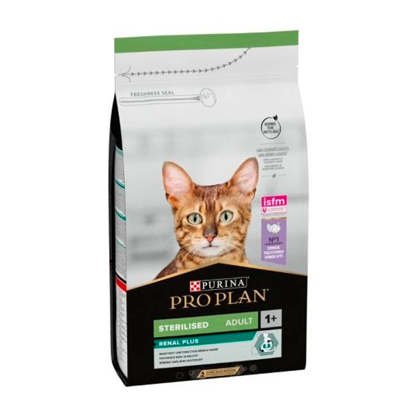 Purina PRO PLAN Gato Esterilizado Adulto 1+ con Pavo – Pienso RENAL PLUS para Salud Renal y Control de Peso – 400 g, 1,5 kg, 3 kg y 10 kg
