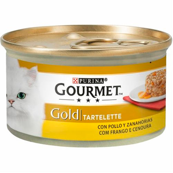 PURINA® GOURMET® Gold Tartelette con Pollo y Zanahoria – 85 g, comida húmeda premium para gatos adultos
