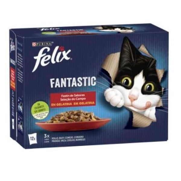 Felix Fantastic Gatos Pack Selección Sabores en Gelatina – 4x85g / 12x85g