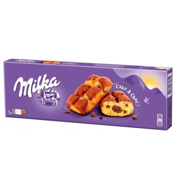 Milka Cake & Choc 175g – Bizcochos Tiernos con Pepitas y Relleno de Chocolate