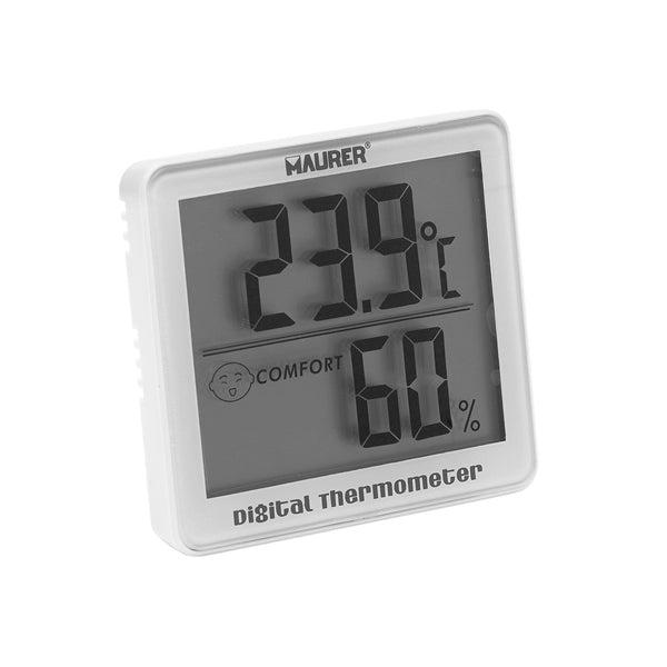 MAURER Termómetro Digital con Indicador de Humedad – Higrómetro Interior 90x80 mm