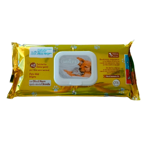 Toallitas Húmedas con Aceite de Neem y Citronela – 40 Unidades Wipets