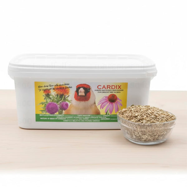 Ornitalia Cardix 2kg – Mezcla de semillas de equinácea, cardo mariano y cártamo para fortalecer el sistema inmunológico y la salud hepática en aves