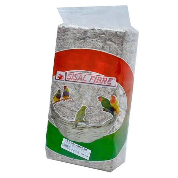 Sisal Fibre – Fibras Naturales de Cocco, Sisal, Juta y Algodón para Construcción de Nidos – Limpias, Esponjosas y Sin Polvo – Especial para Pájaros Silvestres y de Jaula
