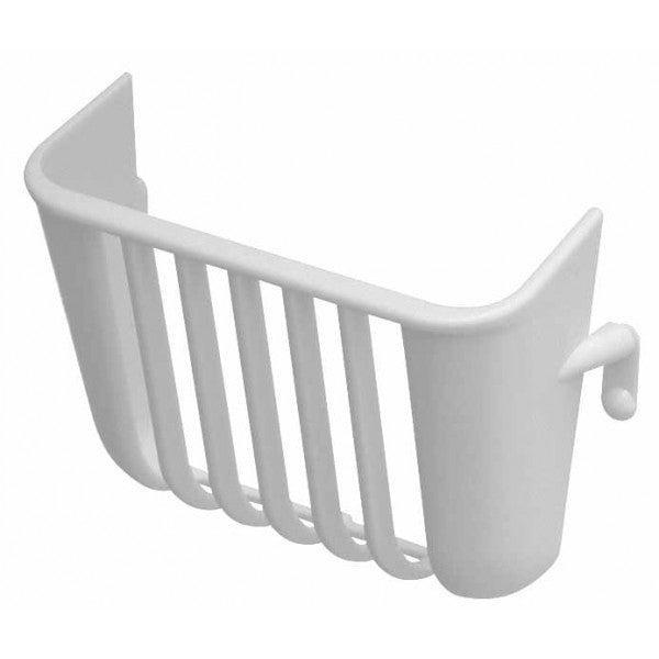 Porta Juta y Verdura Art 122 – Accesorio de Plástico Blanco para Alimentación de Aves (7,5x3x6 cm)