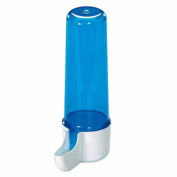 Bebedero Largo Lujo 105 ml para Pájaros – Art. 128, Color Azul, Apto para Canarios, Jilgueros y Periquitos