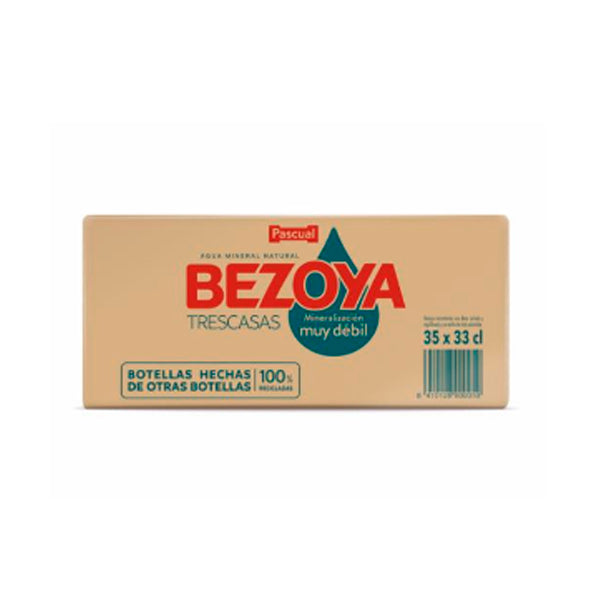 Bezoya Agua Mineral Natural 33cl – Pack 35 Botellas | Mineralización Muy Débil, Ideal para Niños y Adultos