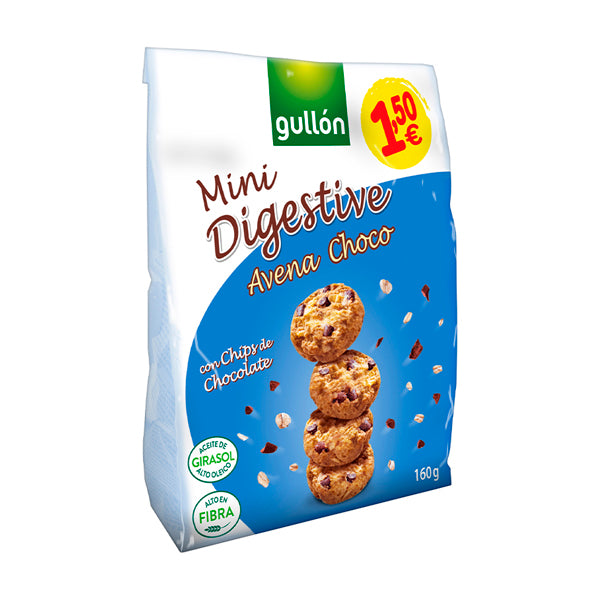 Gullón Mini Digestive Avena y Chocolate – Galletas Saludables 160g