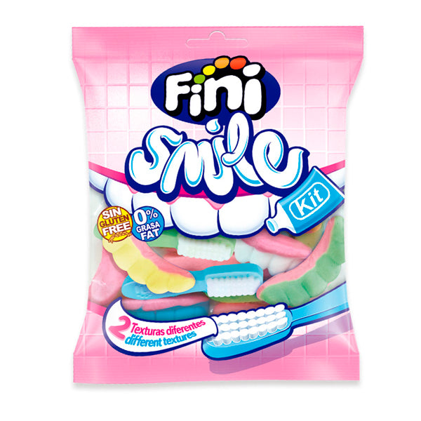 Smile Kit FINI Cepillos y Dentaduras – Gominolas de Espuma Frutales 90g Sin Gluten