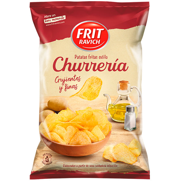 Frit Ravich Patatas Churrería – Crujientes y Tradicionales – Snack Salado Estilo Artesano – Bolsas 36g, 110g y 150g
