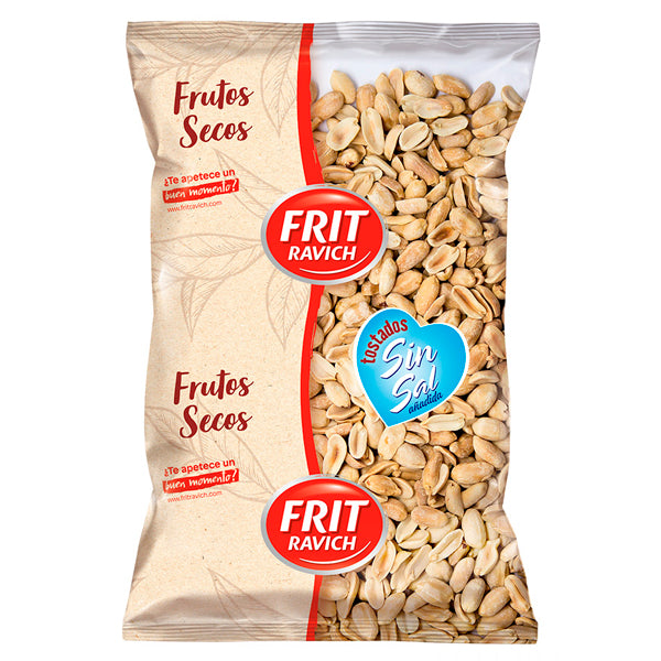 Frit Ravich Cacahuetes Repelados Tostados Sin Sal 1 Kg – Snack Natural y Saludable, Crujiente y Sin Sodio