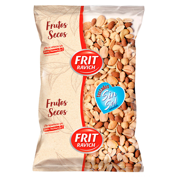 Frit Ravich Cocteleo Frutos Secos Tostados Sin Sal – Mix de Almendras, Avellanas, Anacardos y Cacahuetes Natural y Saludable