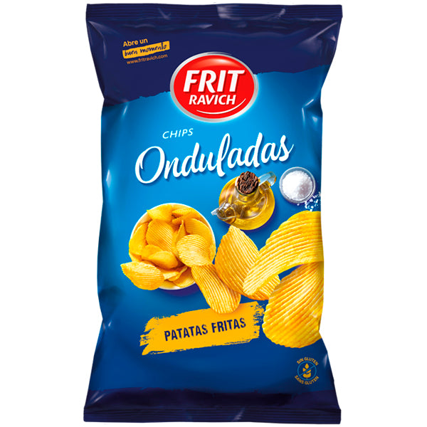 Frit Ravich Chips Onduladas – Patatas Crujientes con Sabor Intenso – Snack en Formato 40g, 105g y 160g