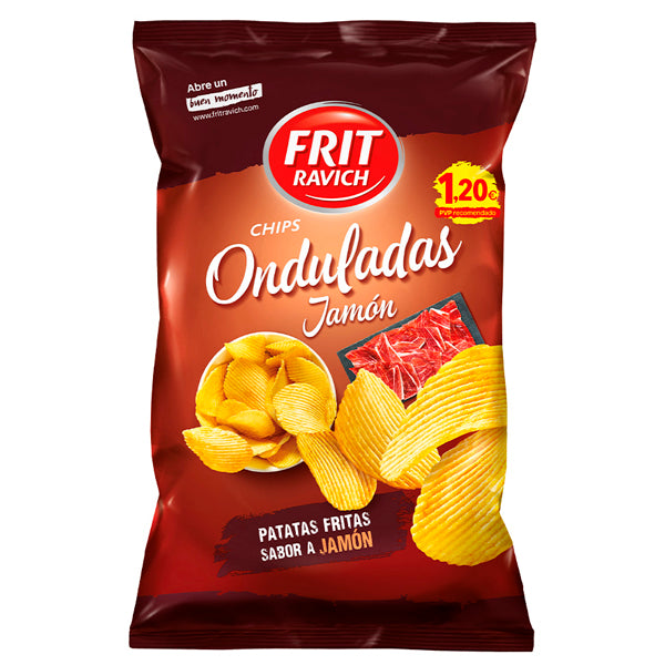 Frit Ravich Patatas Fritas Onduladas Sabor Jamón – Crujientes y Sabrosas