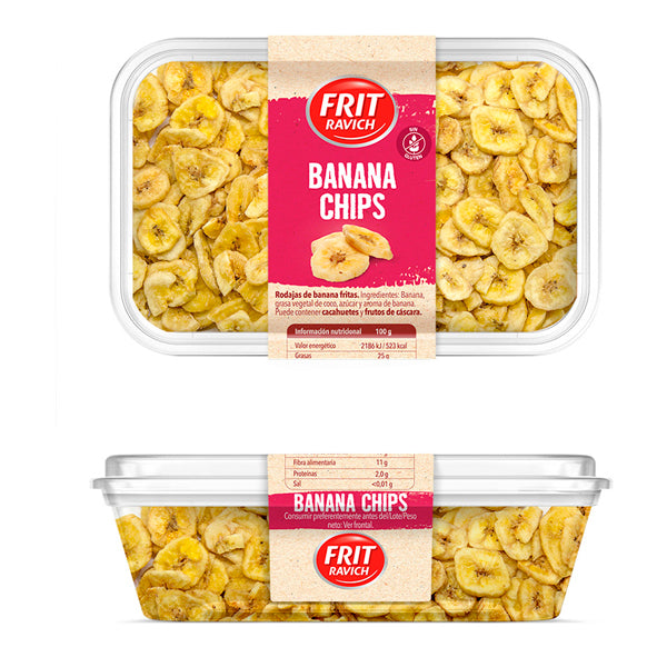 Frit Ravich Banana Chips – Snack Saludable, Crujiente y Natural, Fuente de Fibra y Potasio