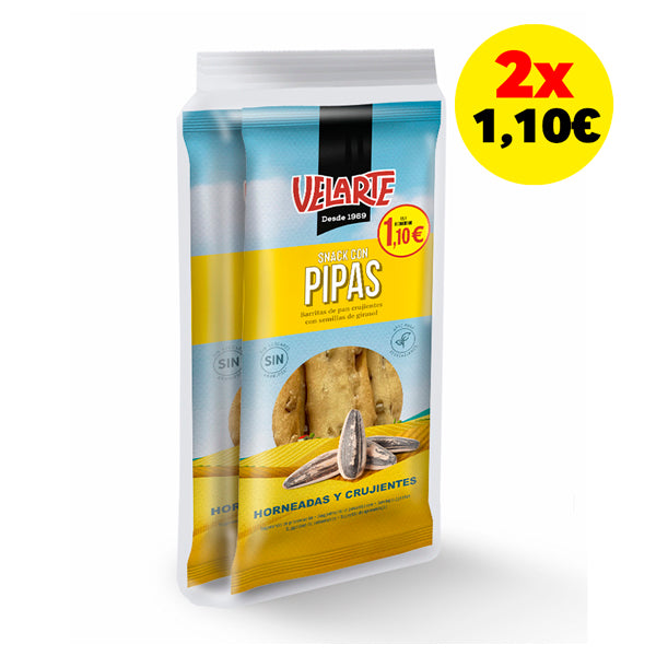 Barritas de Pan Crujientes con Semillas de Girasol – Pack 2x60g, Snack Saludable, Sin Gluten, Apto para Vegetarianos
