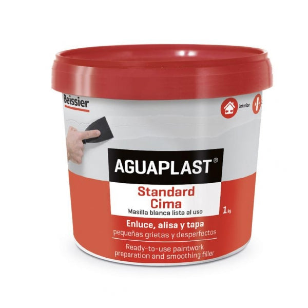 Masilla Aguaplast Standard Cima 1 kg | Para Reparar y Alisar Paredes de Cartón Yeso, Cemento y Hormigón