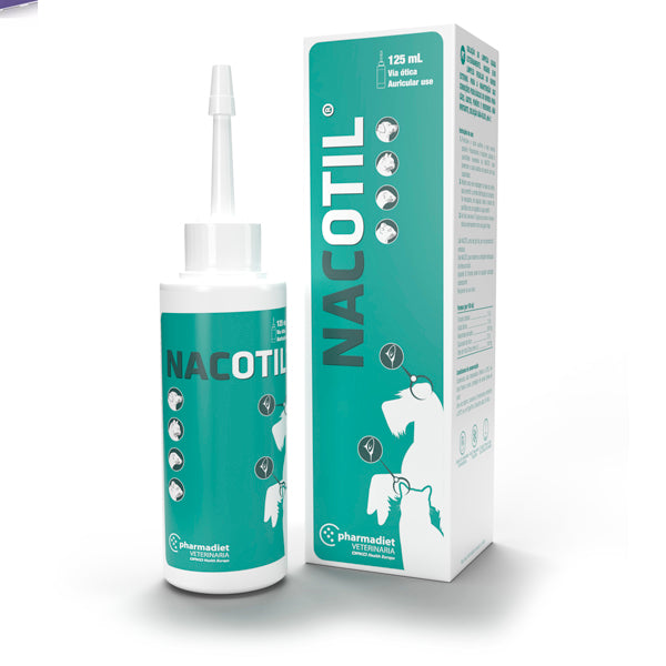 Pharmadiet Nacotil Solución Ótica 125 ml – Limpieza y Cuidado Auditivo para Perros y Gatos